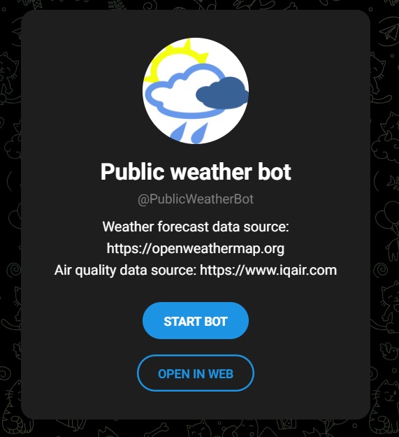 Telegram Weather Bot preview