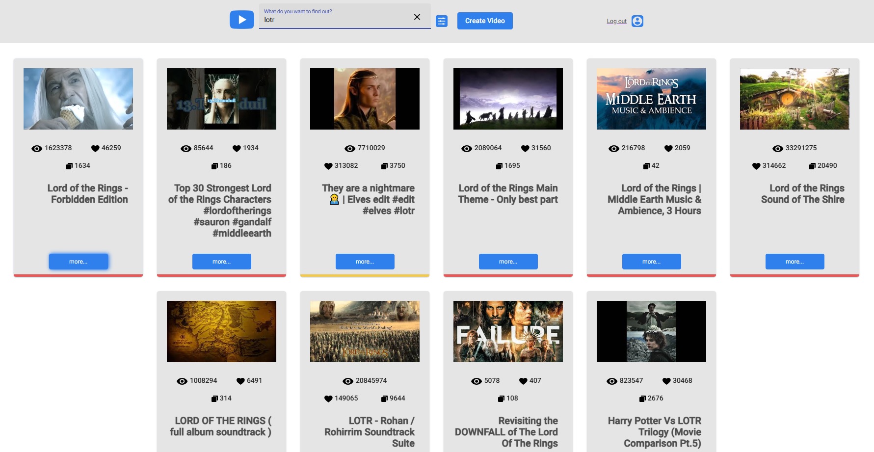 Youtube API App preview